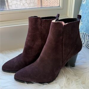 Marc Fisher Suede Ankle Boots - Deep Purple